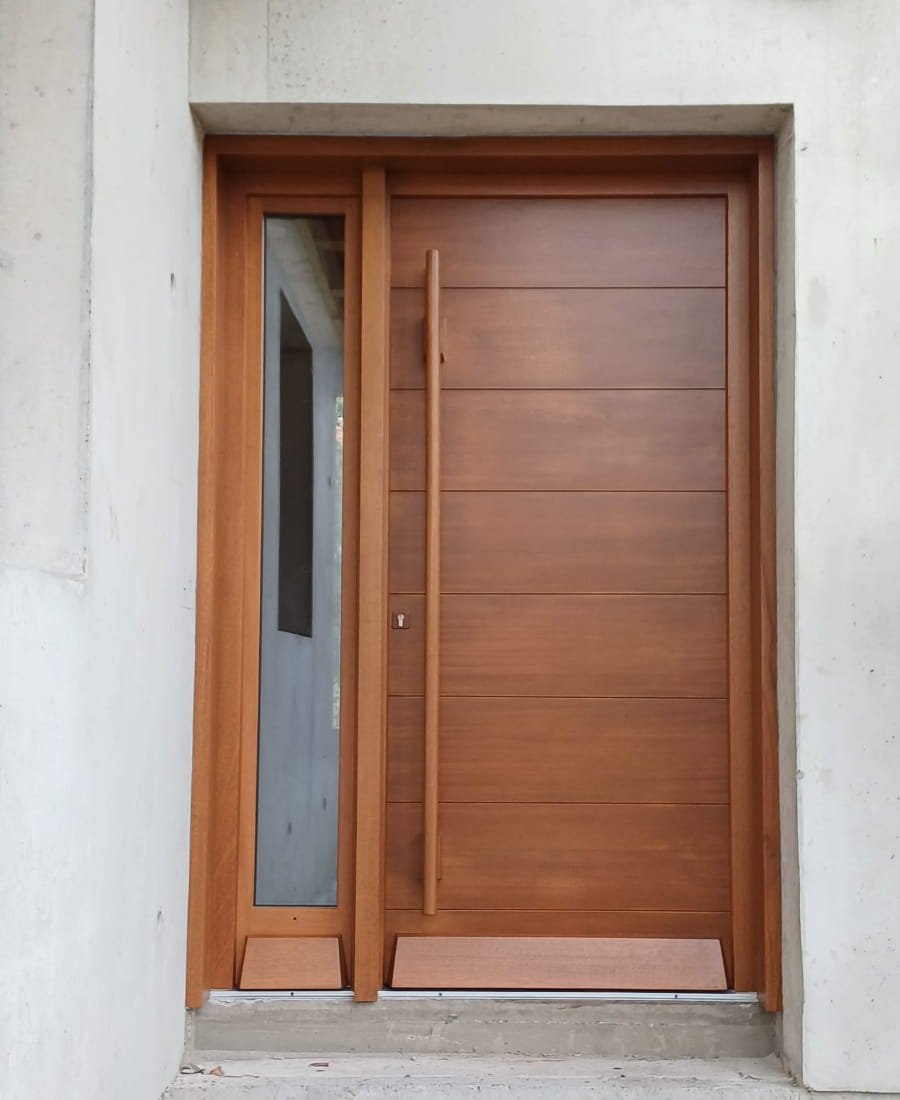 Porte en bois villa contemporaine Capbreton